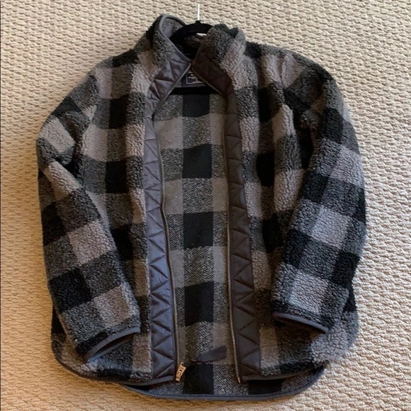 checkered fleece jacket